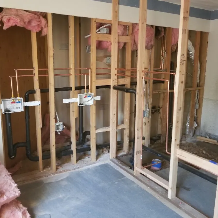 Copper pipe rough-in and plumbing installation in Simi Valley